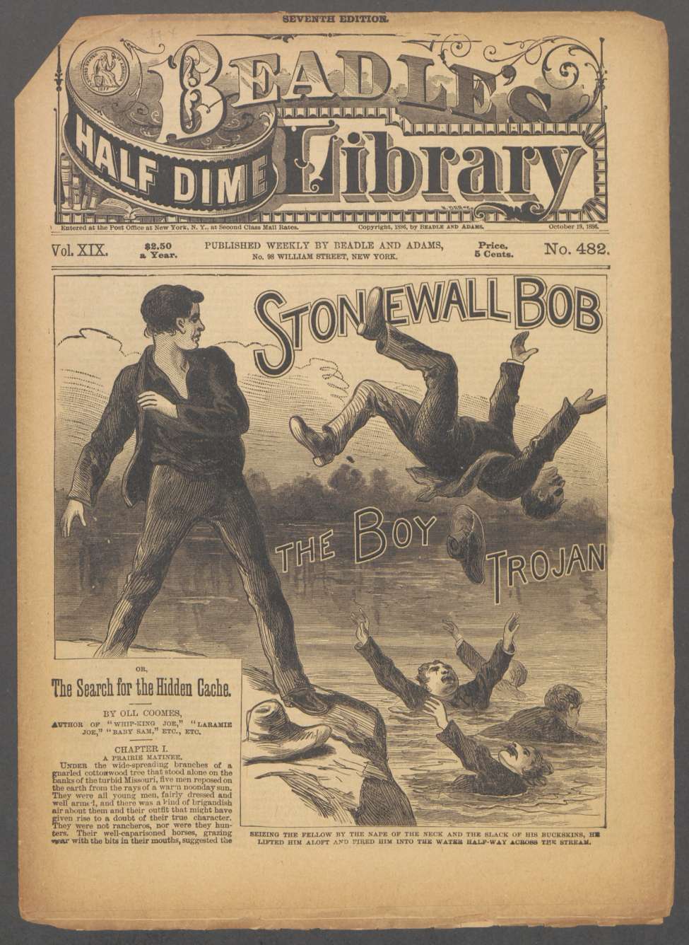 Book Cover For Beadle's Half Dime Library 482 - Stonewall Bob, the Boy Trojan