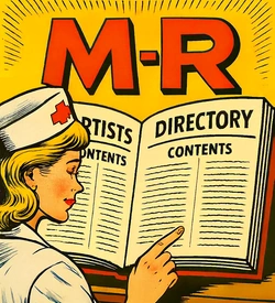 Nurse looking at directory for letters M - R