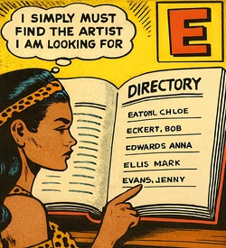 Logo For The Artists and Writers Section - Letter E