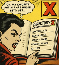 Logo For The Artists and Writers Section - Letter X