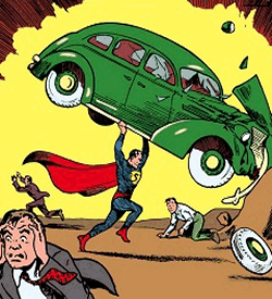 Superman on Action Comics #1 cover