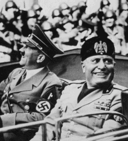 Mussolini and Hitler meeting