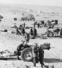 Howitzers firing in Tobruk