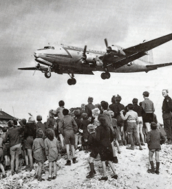 A plane landing during the Berlin Blockade