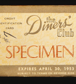A vintage Diners Club Card