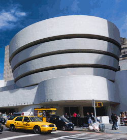 The outside of the Guggenheim Museum