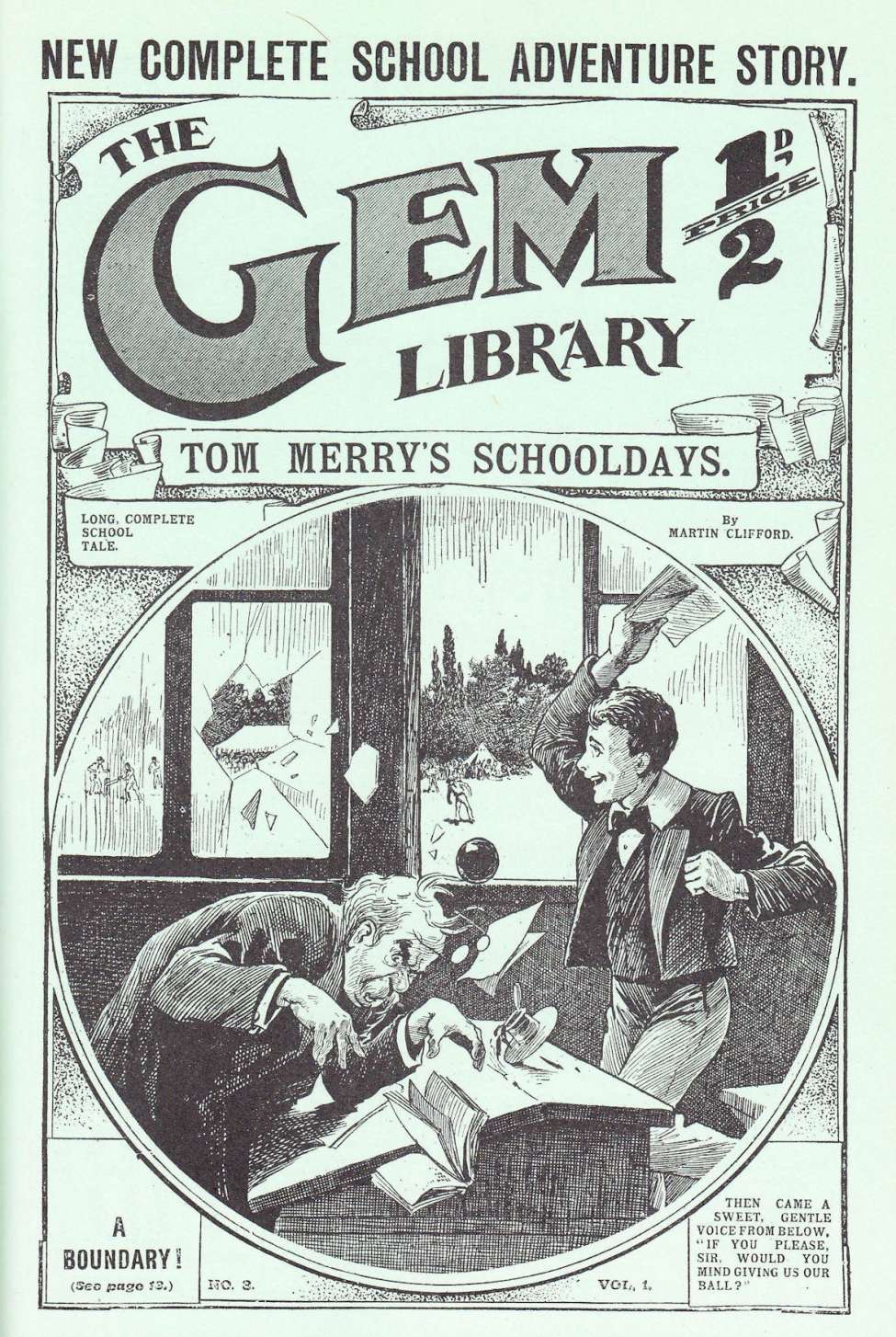 Comic Book Cover For The Gem v1 3 - Tom Merry’s Schooldays