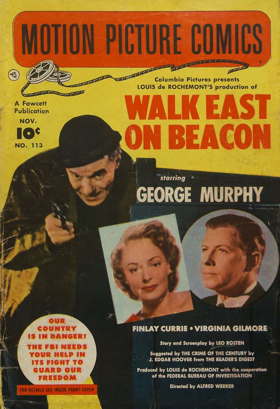 Comic Book Cover For Motion Picture Comics 113 Walk East on Beacon