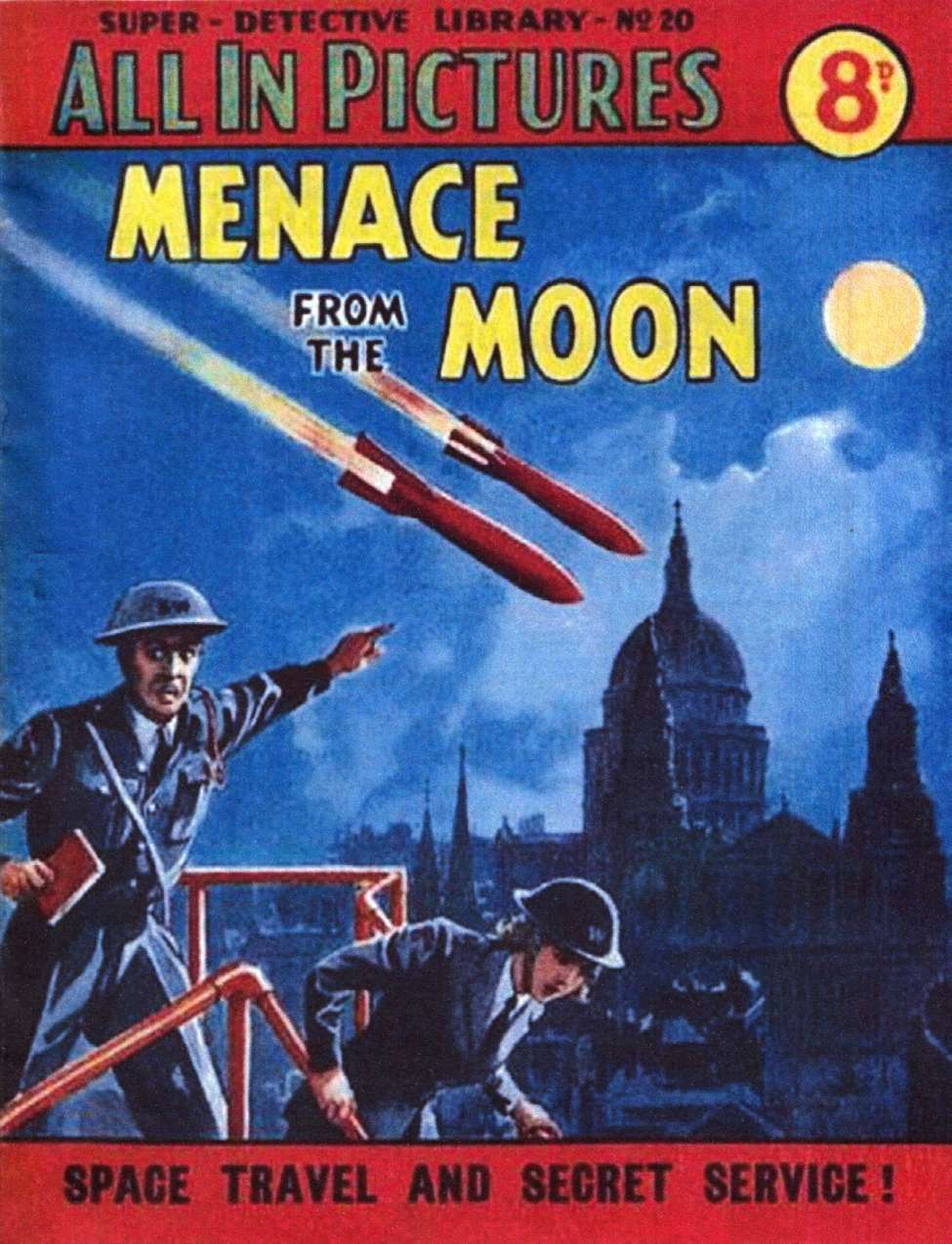 Comic Book Cover For Super Detective Library 20 - Menace From The Moon