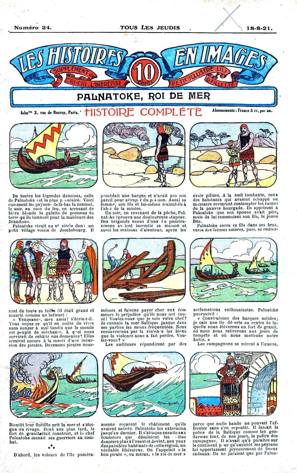 Book Cover For Les Histoires en Images 24 - Palnatoke, Roi de Mer