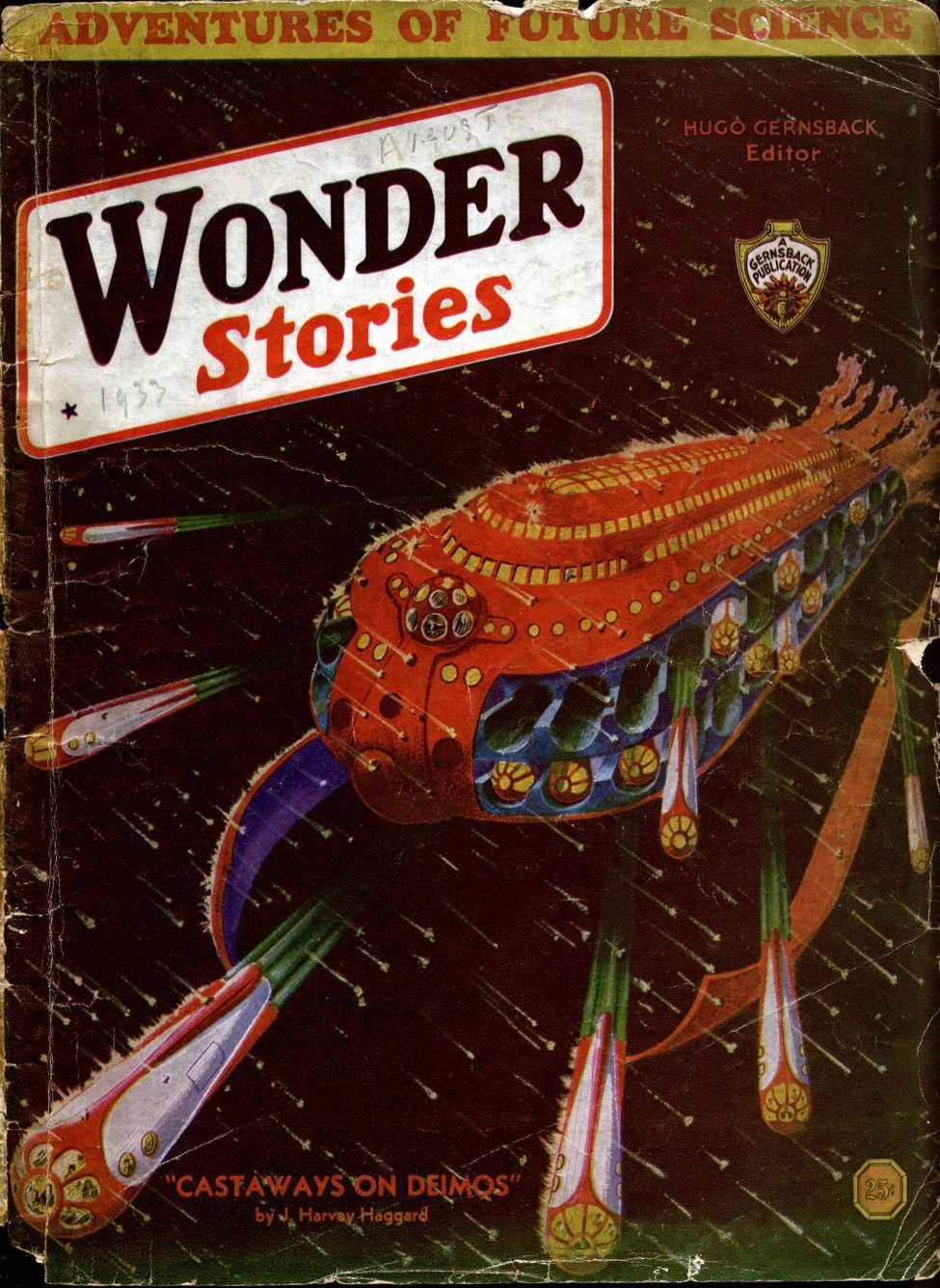 Book Cover For Wonder Stories v5 2 - The Mystery of Planet Deep - George A. Dye