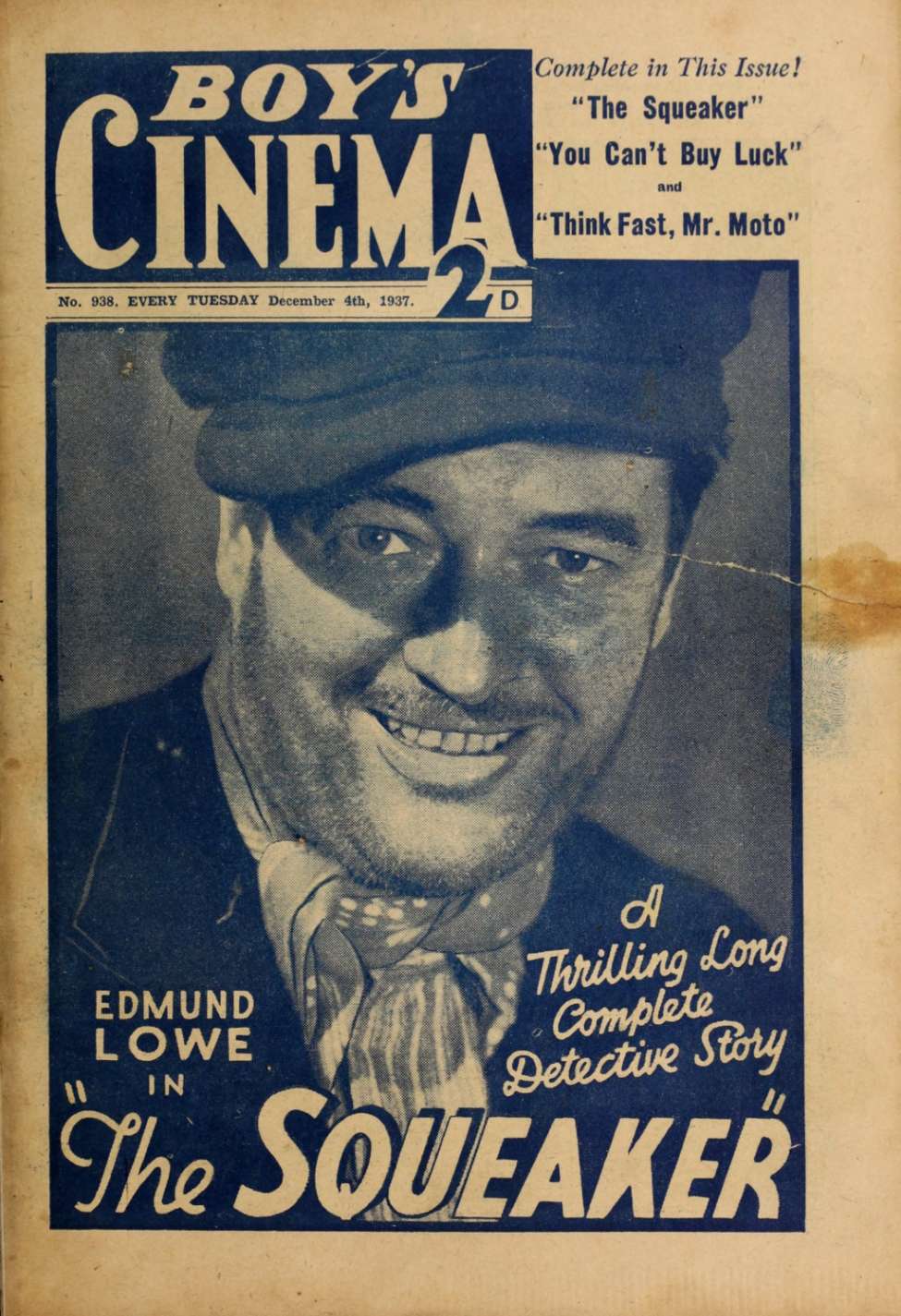 Comic Book Cover For Boy's Cinema 938 - The Squeaker - Edmund Lowe