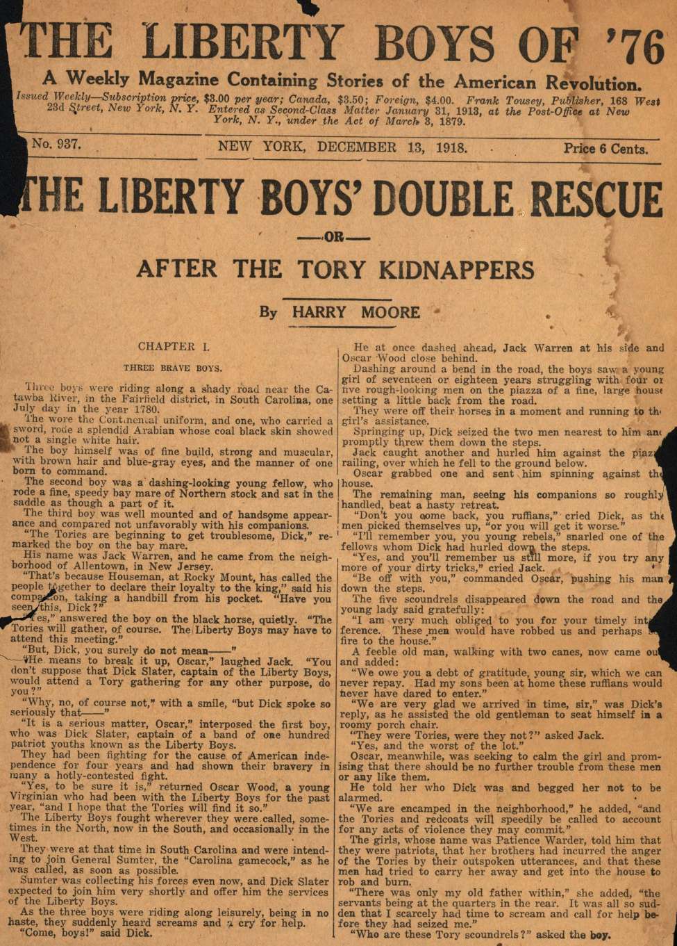 Book Cover For The Liberty Boys of 76 937 - The Liberty Boys' Double Rescue