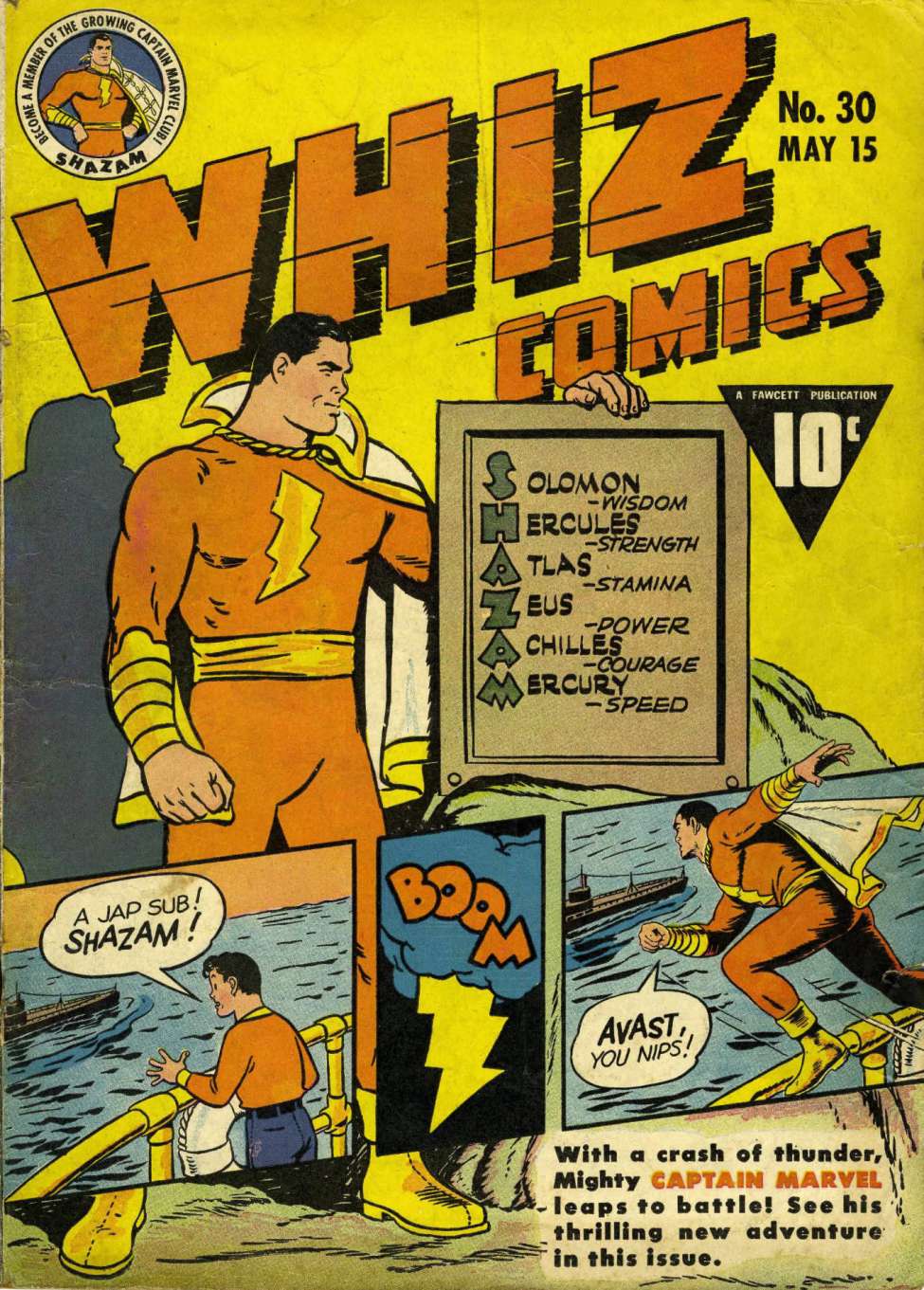 Comic Book Cover For Whiz Comics 30 (paper/3fiche)