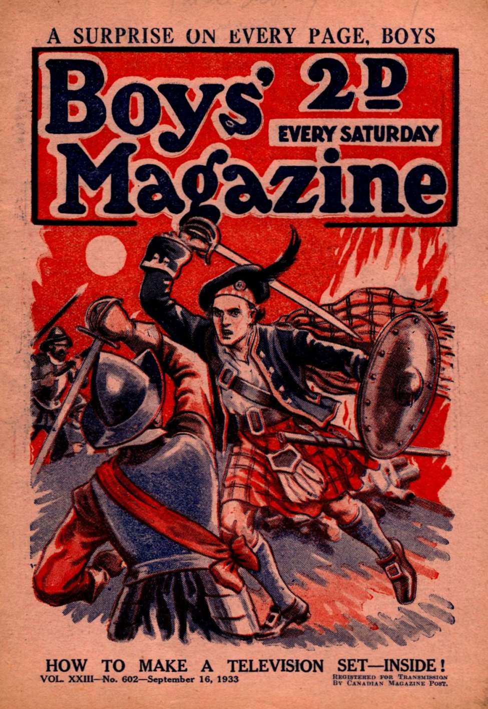 Book Cover For Boys' Magazine 602