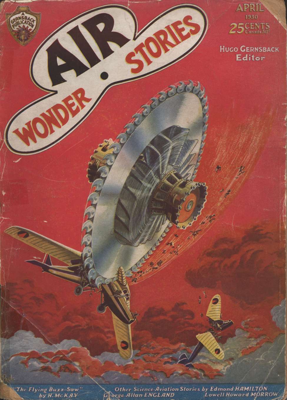 Book Cover For Air Wonder Stories 10 - Through the Meteors - Lowell Howard Morrow