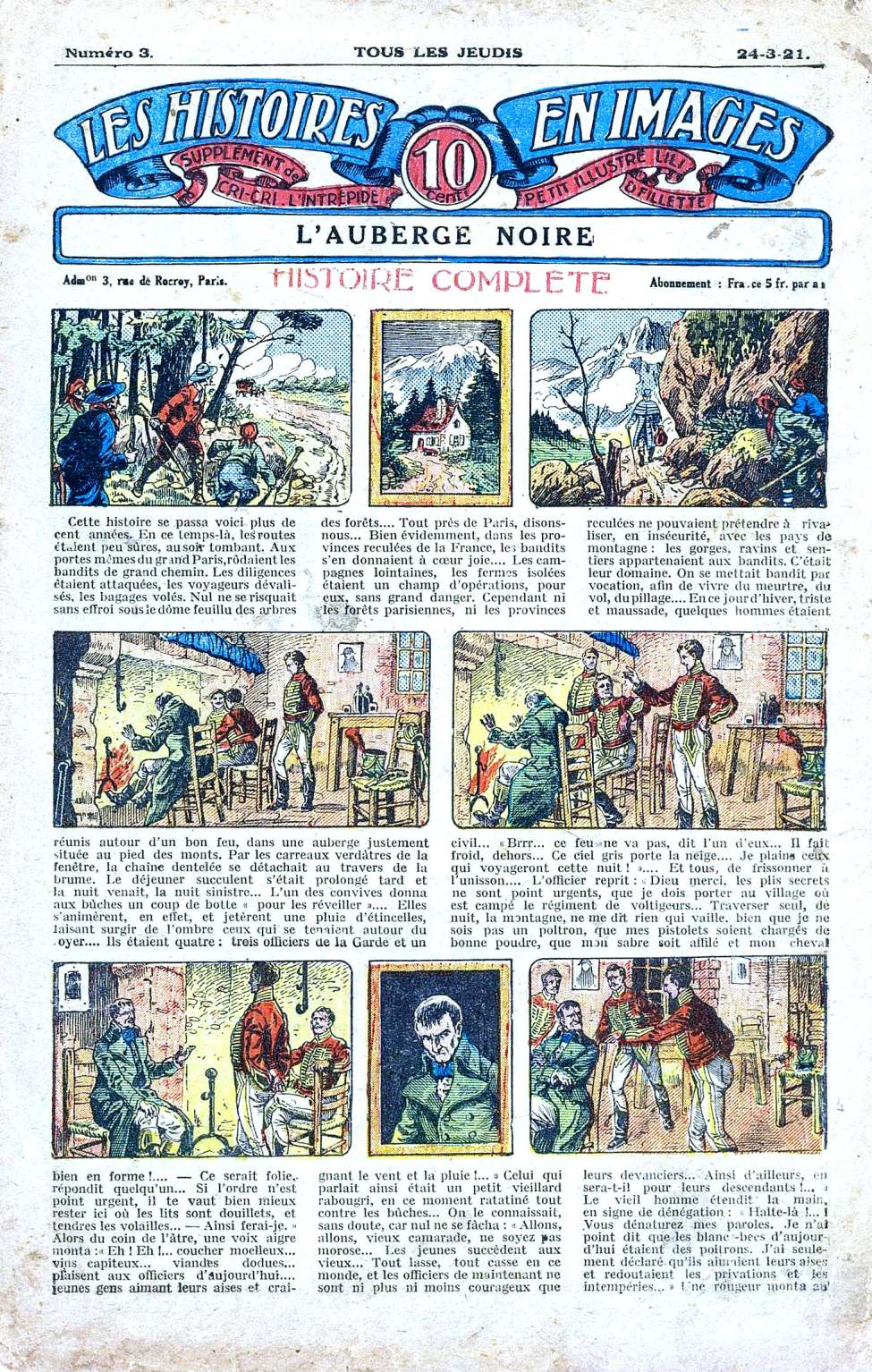 Book Cover For Les Histoires en Images 3 - L`Aubèrge Noire