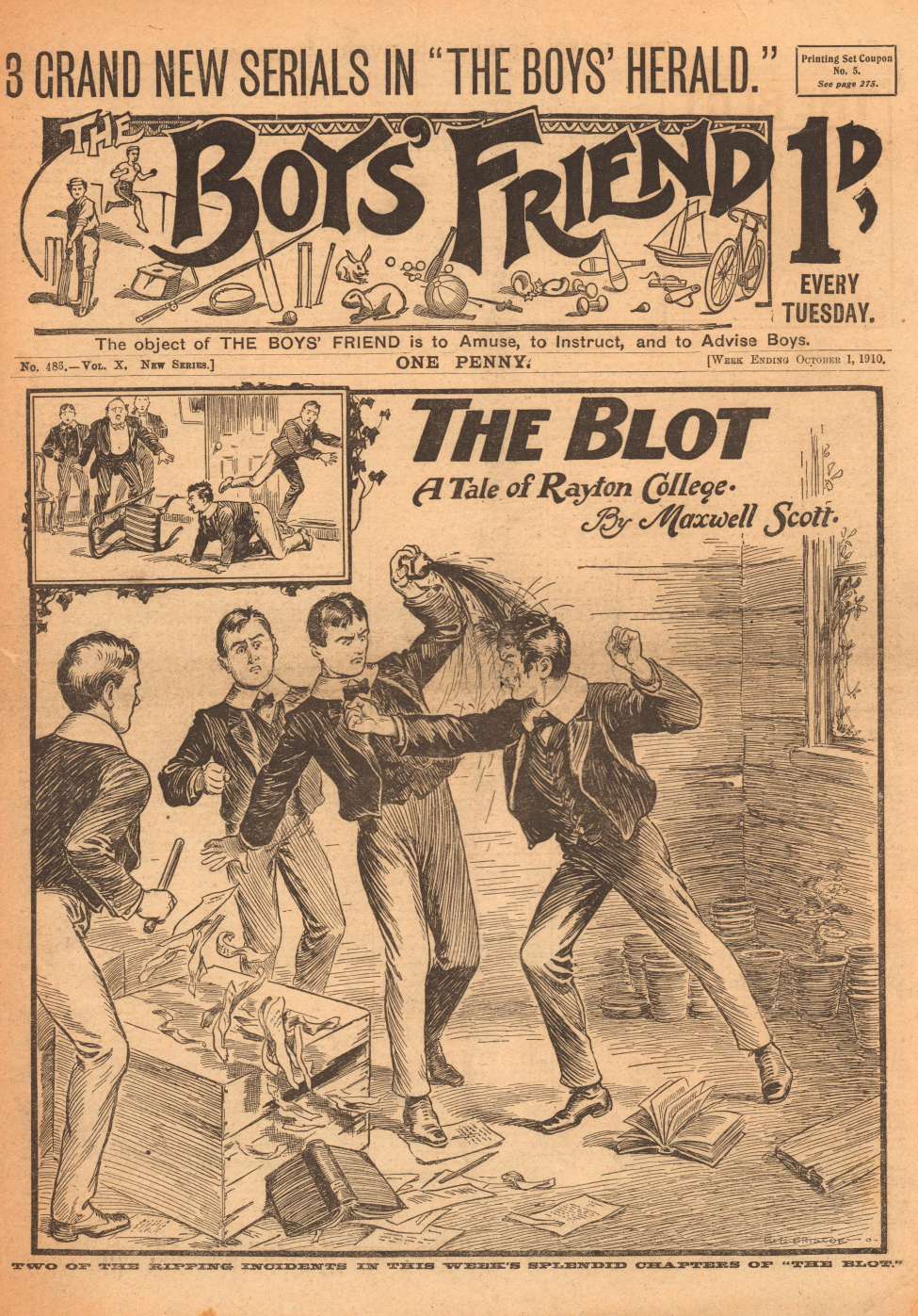 Comic Book Cover For The Boys' Friend 486 - The Blot