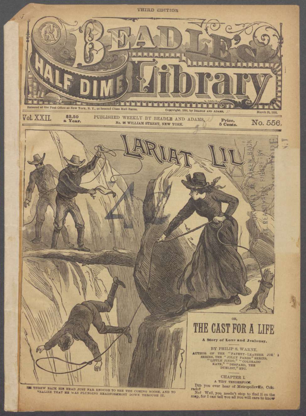 Book Cover For Beadle's Half Dime Library 556 - Lariat Lil