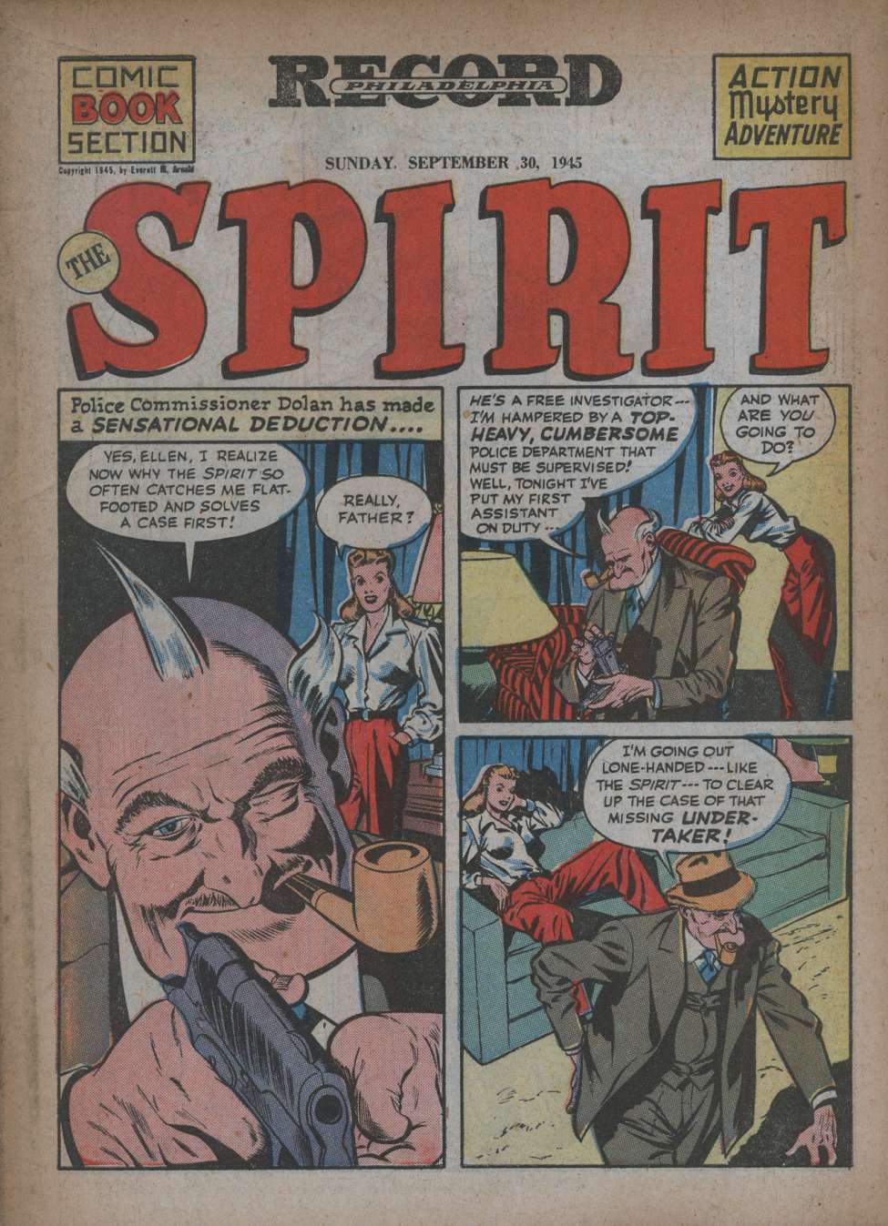 Comic Book Cover For The Spirit (1945-09-30) - Philadelphia Record