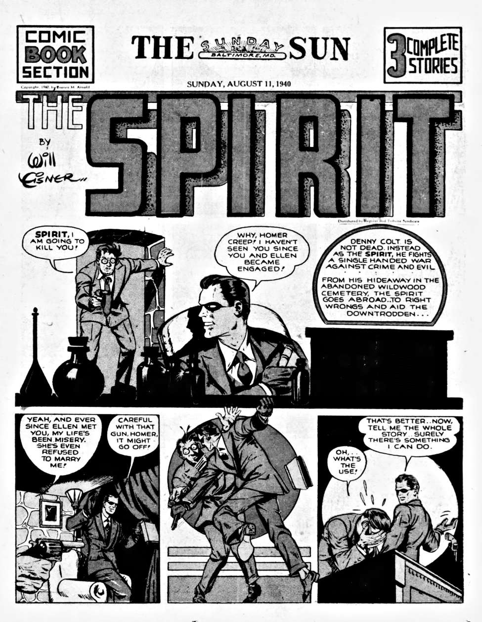 Book Cover For The Spirit (1940-08-11) - Baltimore Sun (b/w)