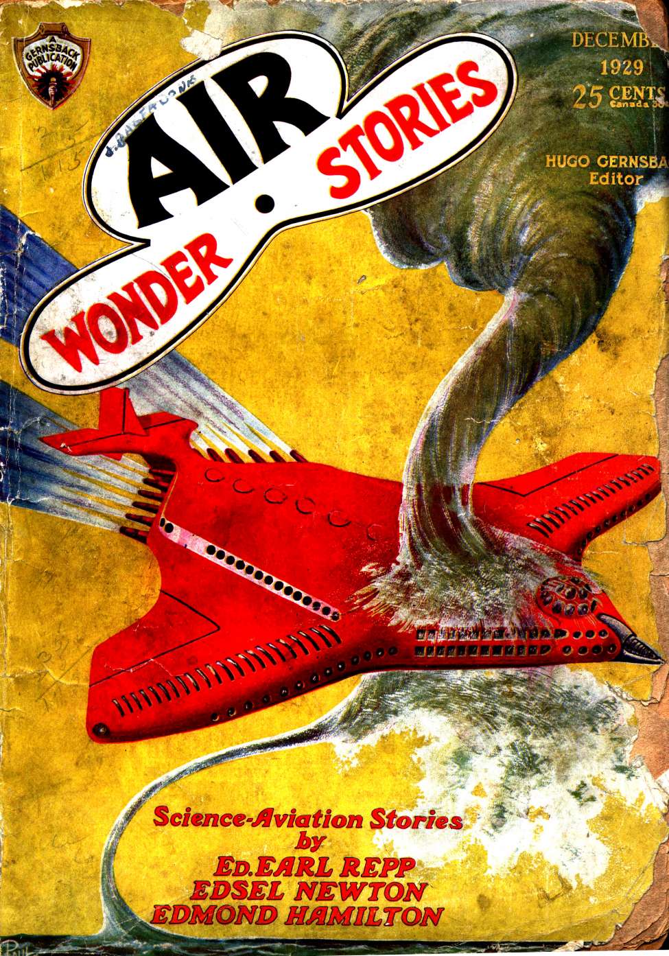 Book Cover For Air Wonder Stories 6 - The Blue Demon - Lowell Howard Morrow