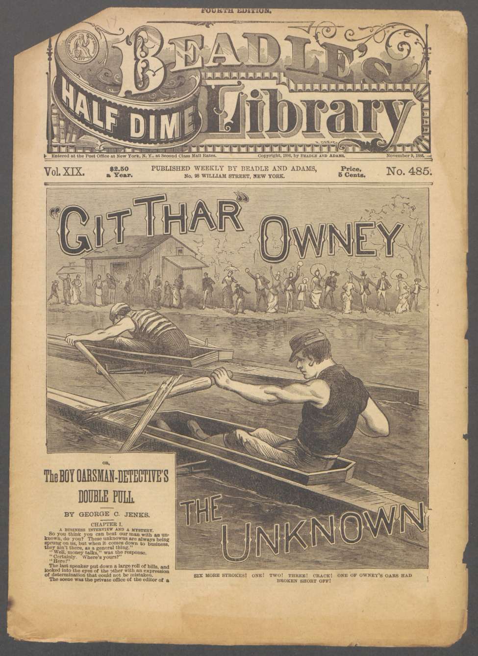 Book Cover For Beadle's Half Dime Library 485 - Git Thar Owney, the Unknown