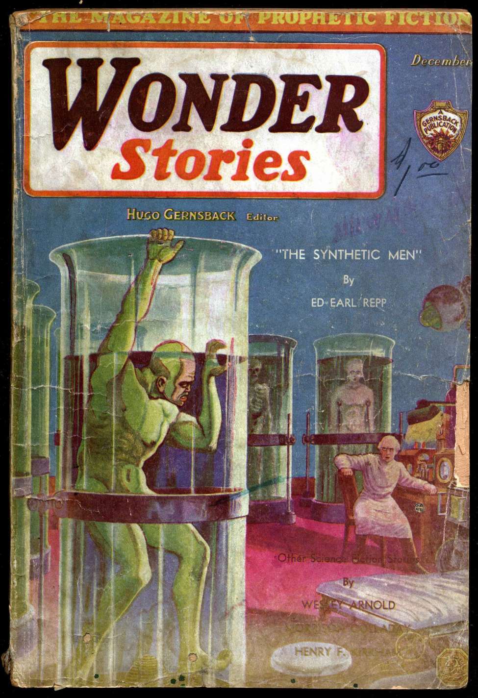 Comic Book Cover For Wonder Stories v2 7 - The Outpost on the Moon - Joslyn Maxwell