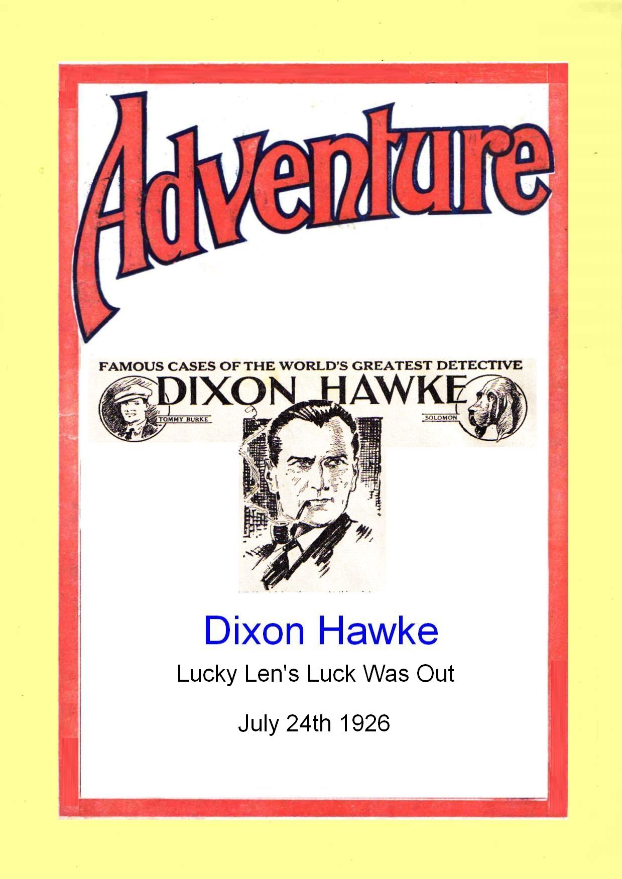 Comic Book Cover For Dixon Hawke - Lucky Len's Luck Was Out