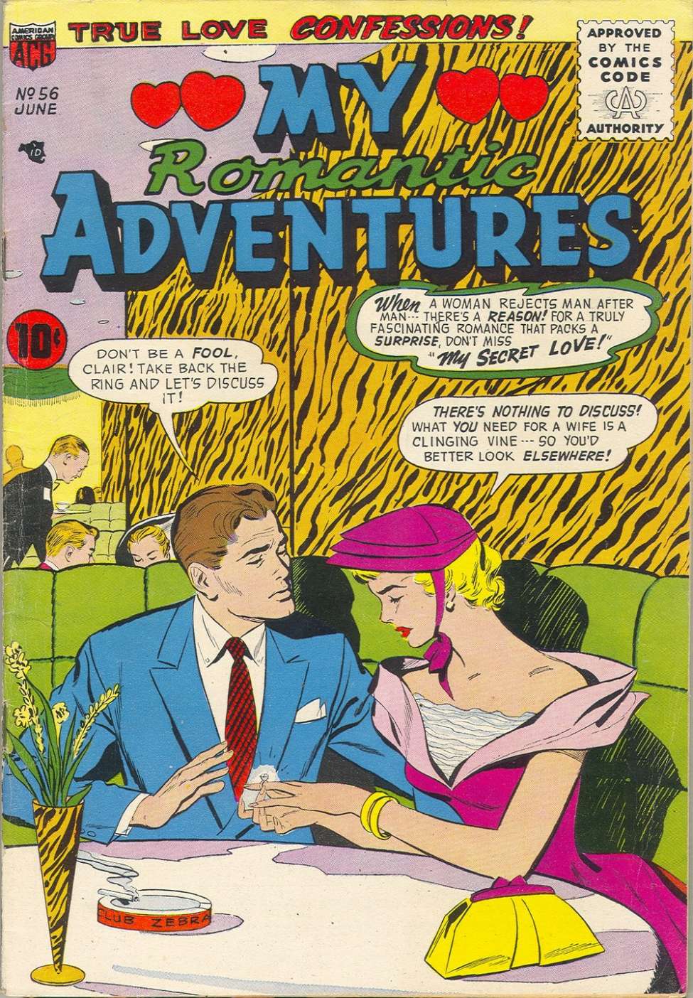 Comic Book Cover For Romantic Adventures 56