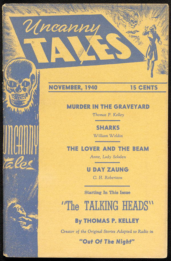 Book Cover For Uncanny Tales 1940-11 - Murder in the Graveyard - Thomas P. Kelley