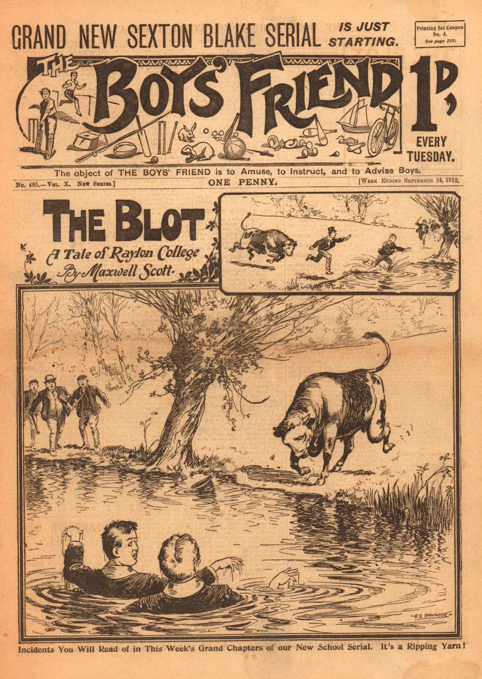 Comic Book Cover For The Boys' Friend 485 - The Blot