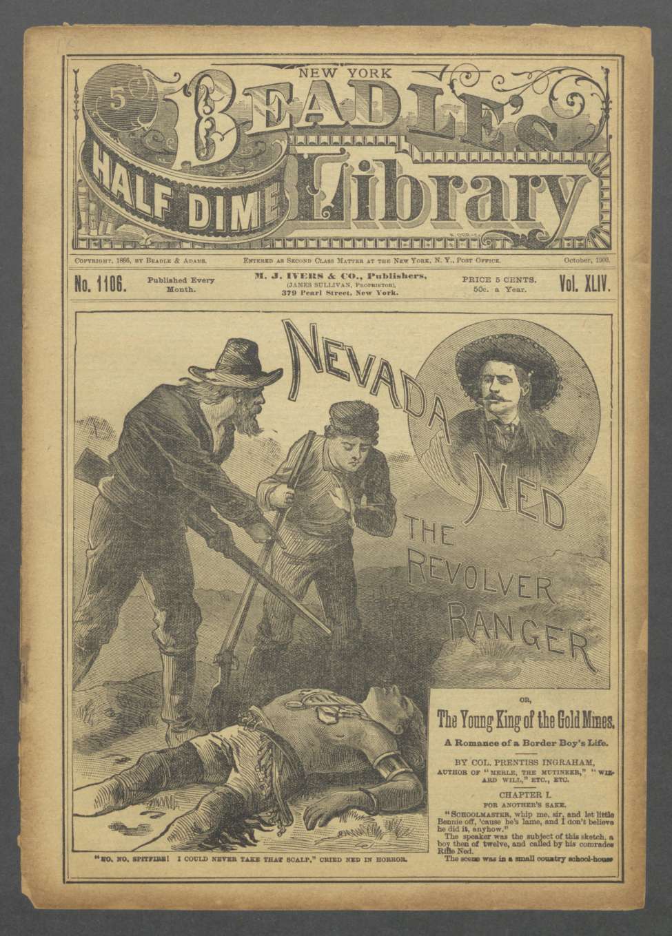 Book Cover For Beadle's Half Dime Library 1106 - Nevada Ned, the Revolver Ranger
