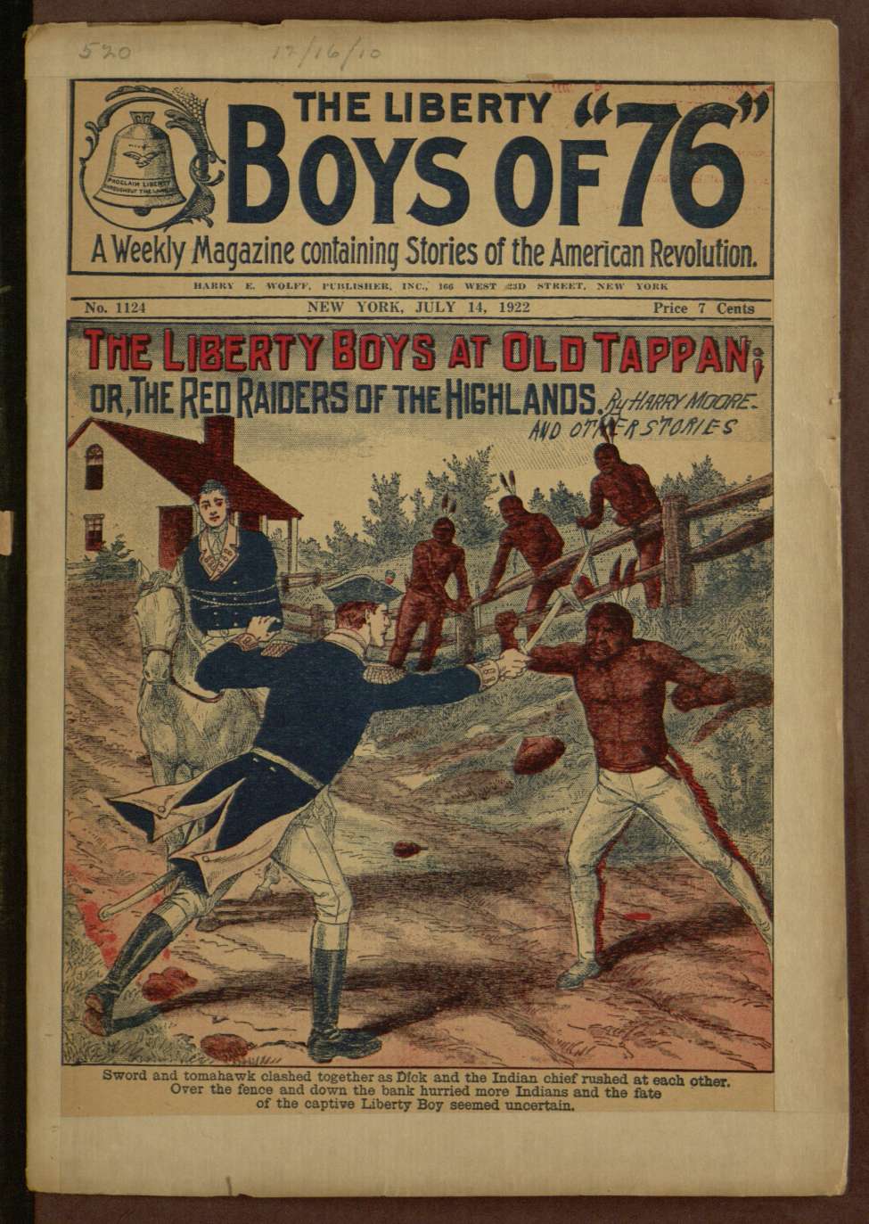 Book Cover For The Liberty Boys of 76 1124 - The Liberty Boys at Old Tappan