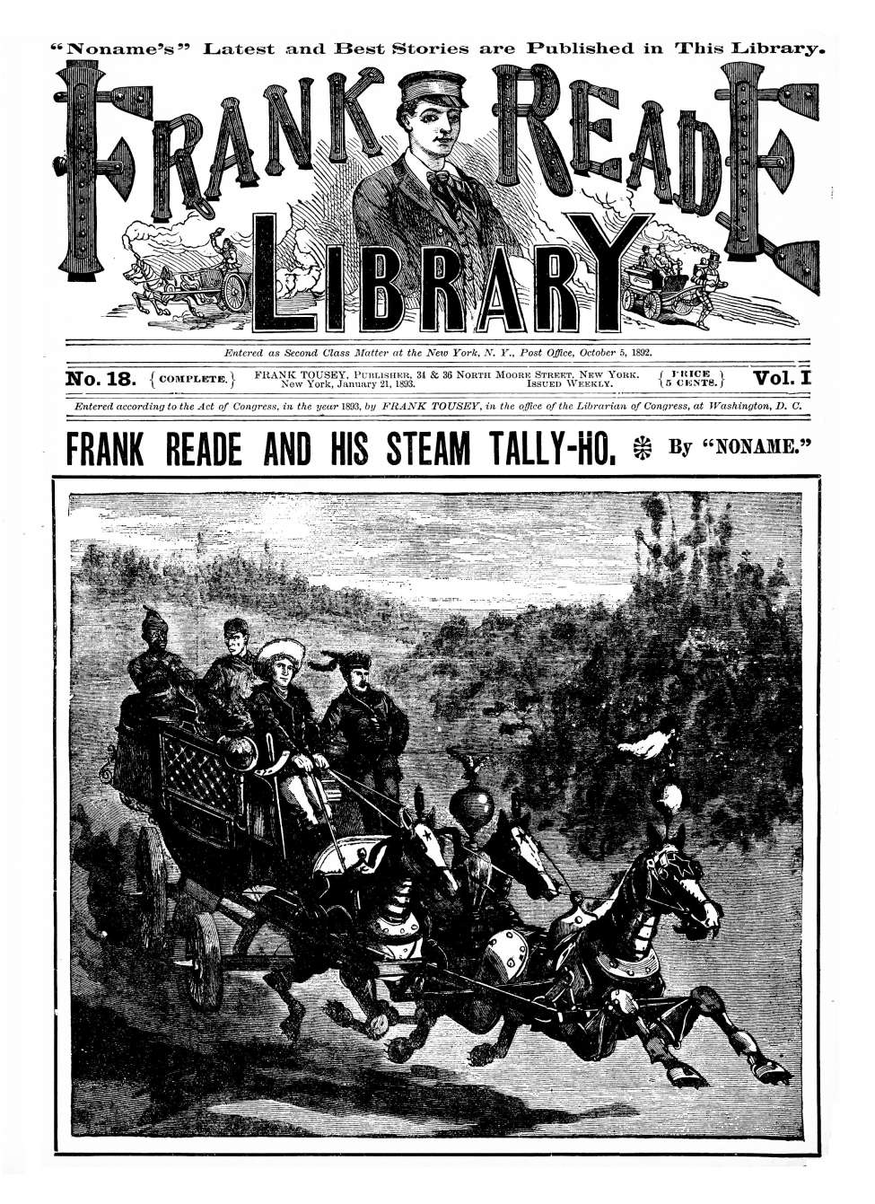 Comic Book Cover For v01 18 - Frank Reade and His Steam Tally-Ho