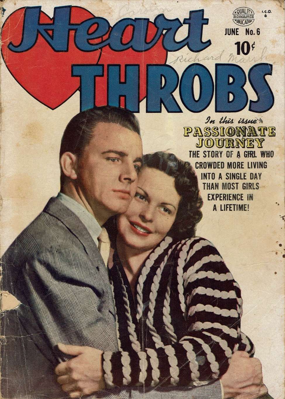 Book Cover For Heart Throbs 6