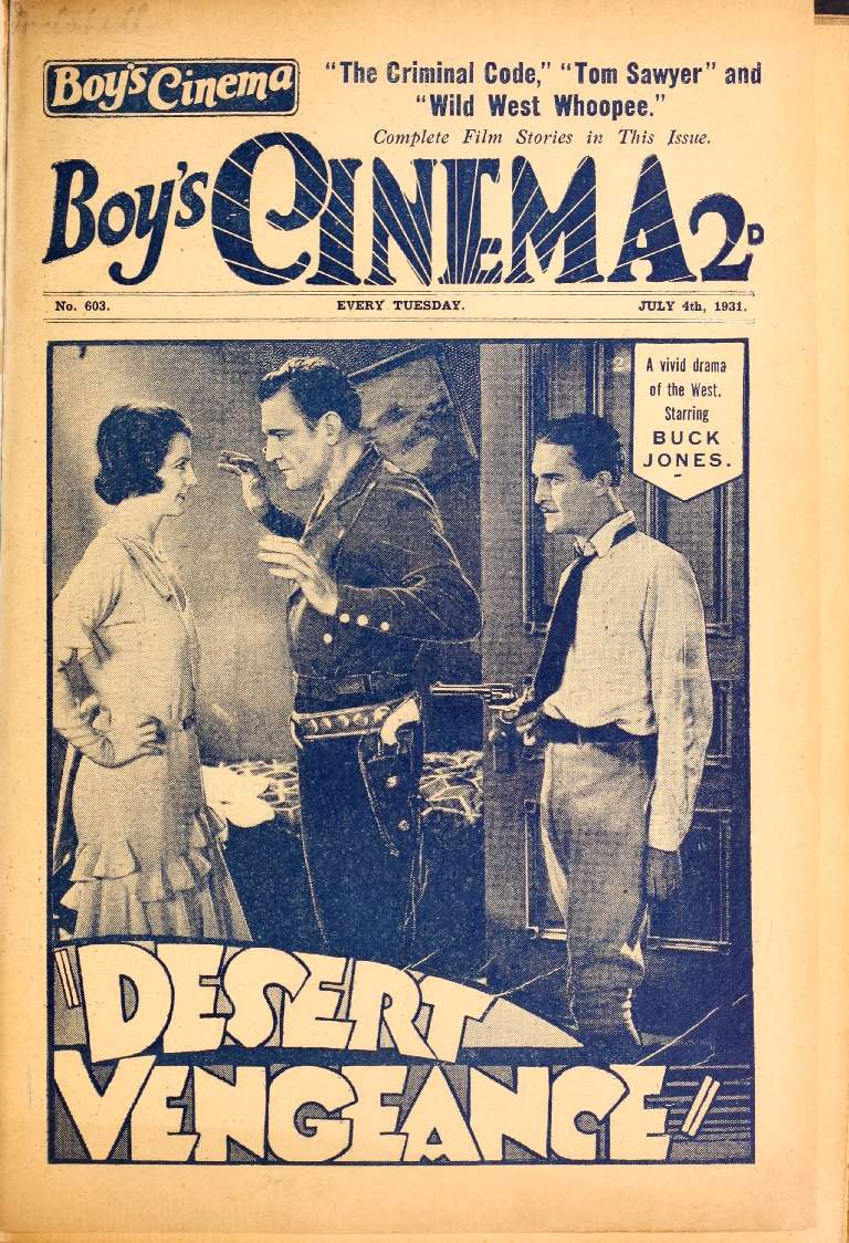 Book Cover For Boy's Cinema 603 - Desert Vengeance - Buck Jones