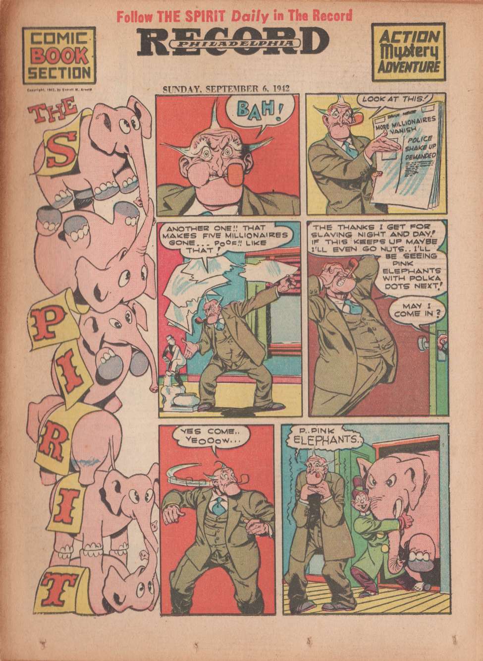Comic Book Cover For The Spirit (1942-09-06) - Philadelphia Record