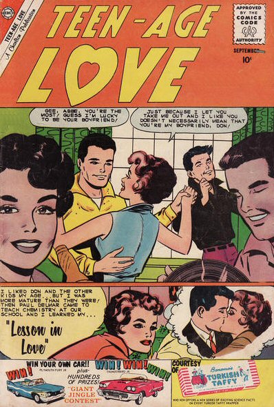 Comic Book Cover For Teen-Age Love 16