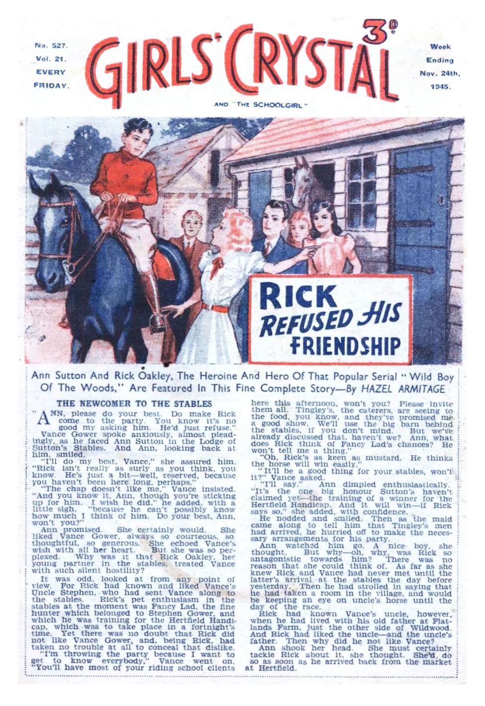 Book Cover For Girls' Crystal 527 - Rick Refused His Friendship