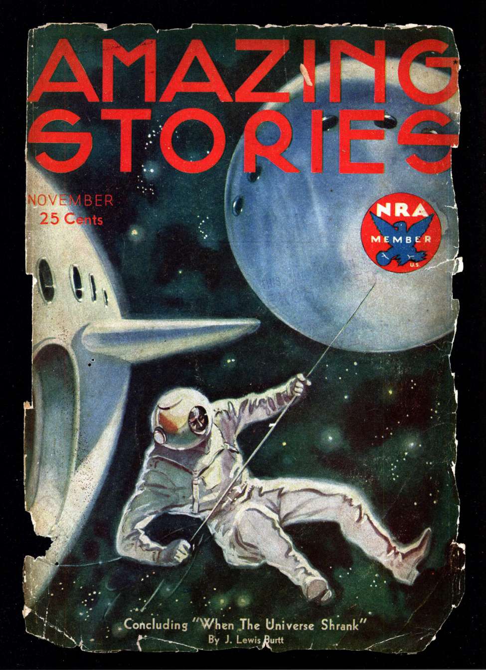 Book Cover For Amazing Stories v8 7 - When the Universe Shrank - J. Lewis Burtt