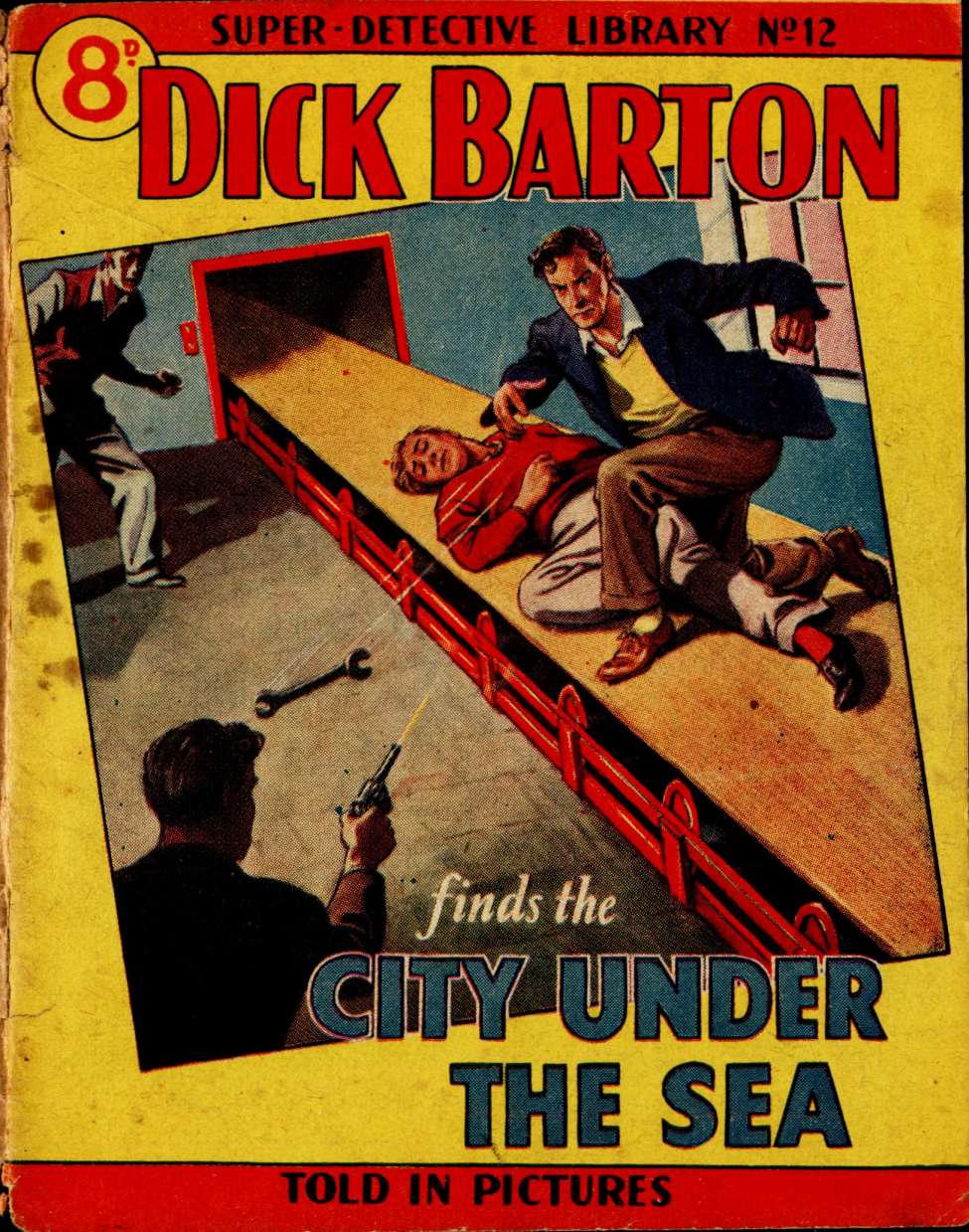 Comic Book Cover For Super Detective Library 12 - Dick Barton finds the City Under The Sea
