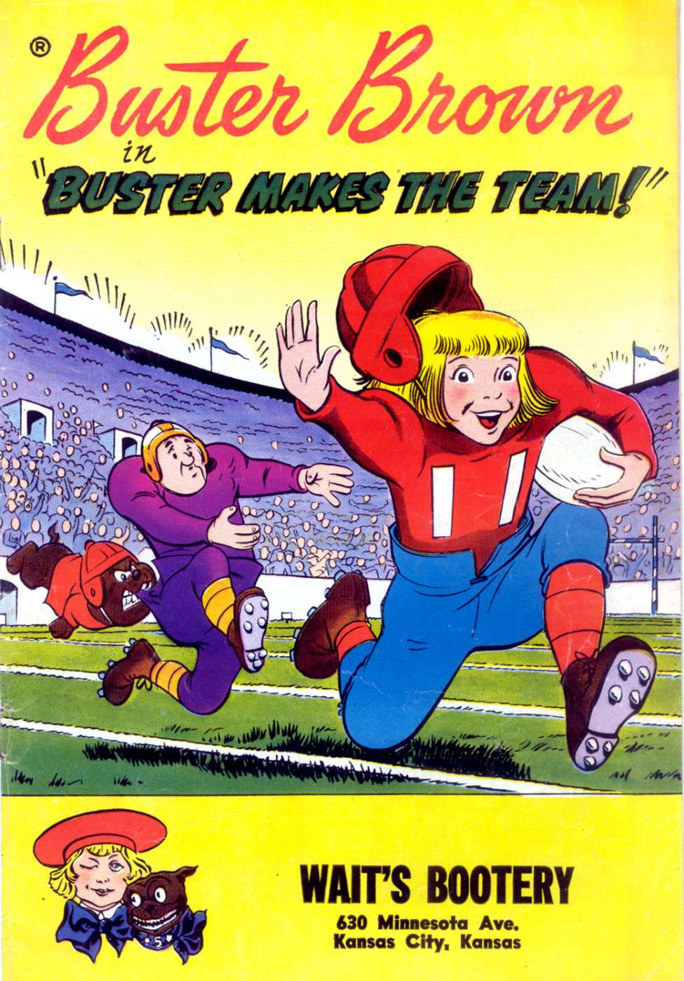 Comic Book Cover For Buster Brown Makes The Team