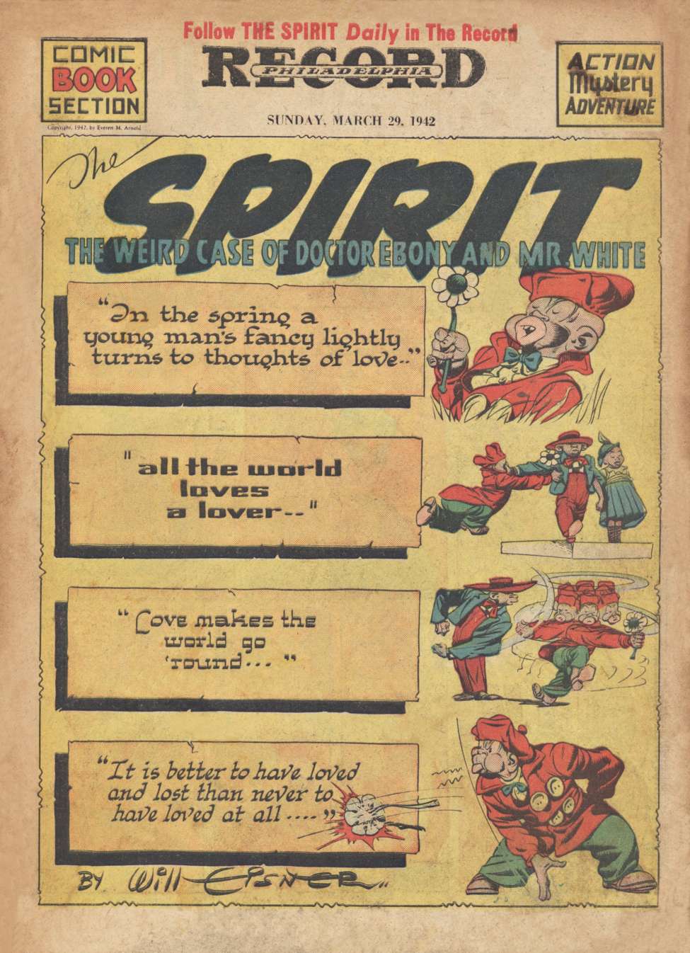 Comic Book Cover For The Spirit (1942-03-29) - Philadelphia Record - Version 2