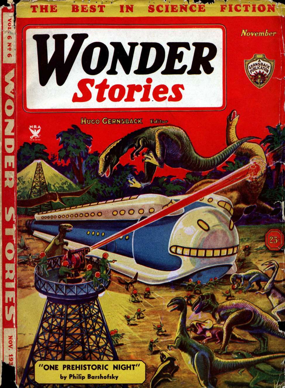 Book Cover For Wonder Stories v6 6 - Dawn to Dusk - Eando Binder