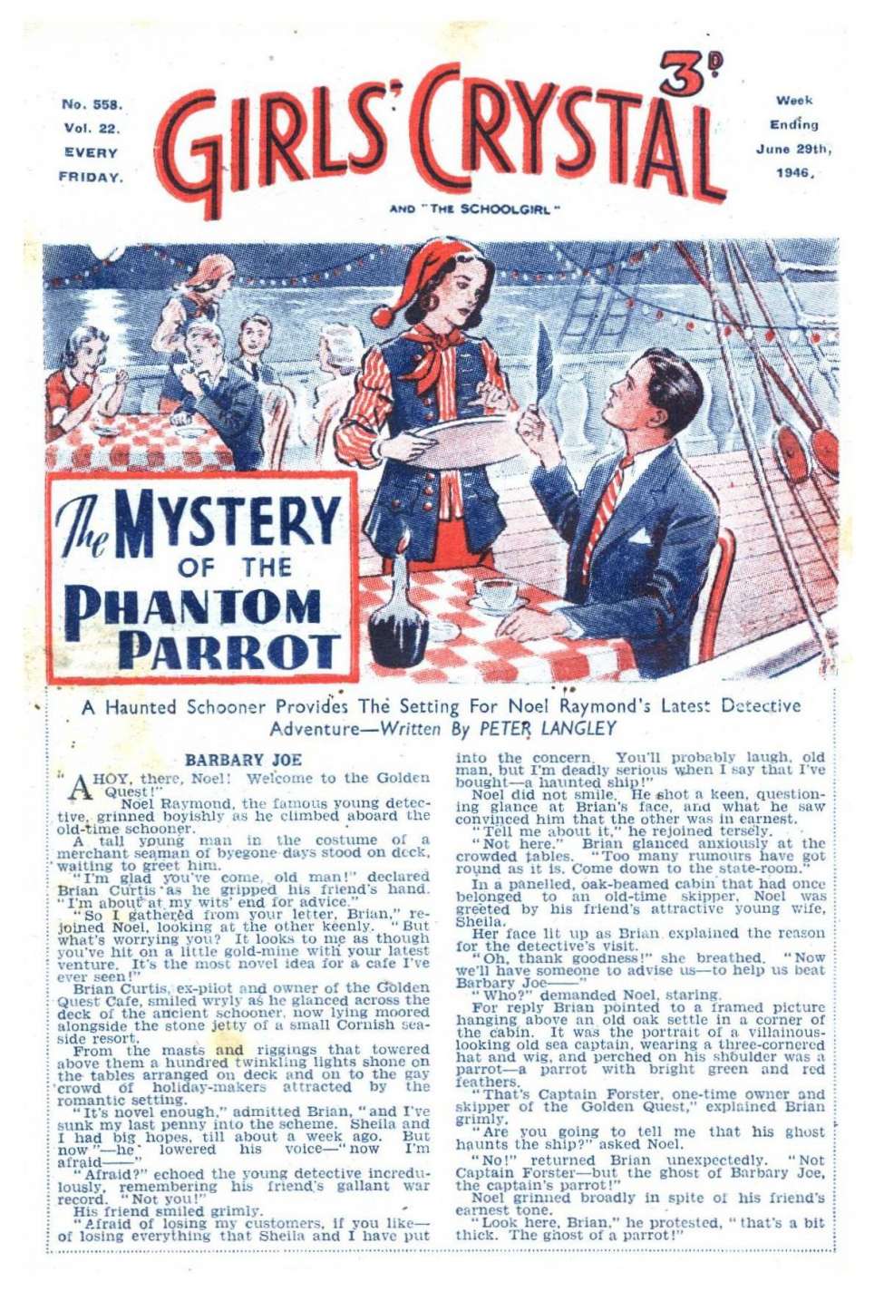 Comic Book Cover For Girls' Crystal 558 - The Mystery of the Phantom Parrot