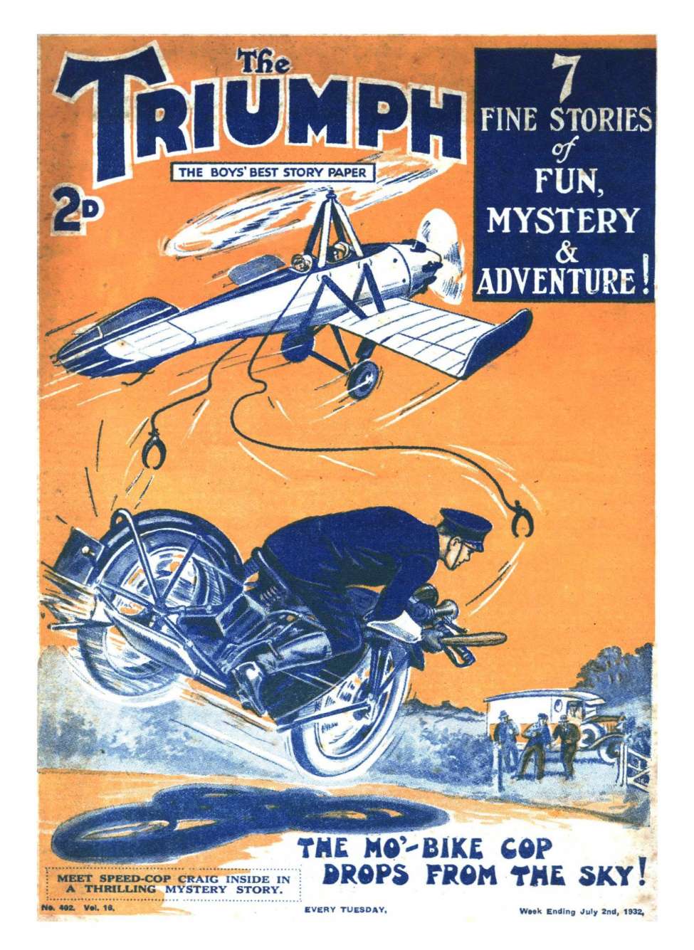 Comic Book Cover For The Triumph 402 cut