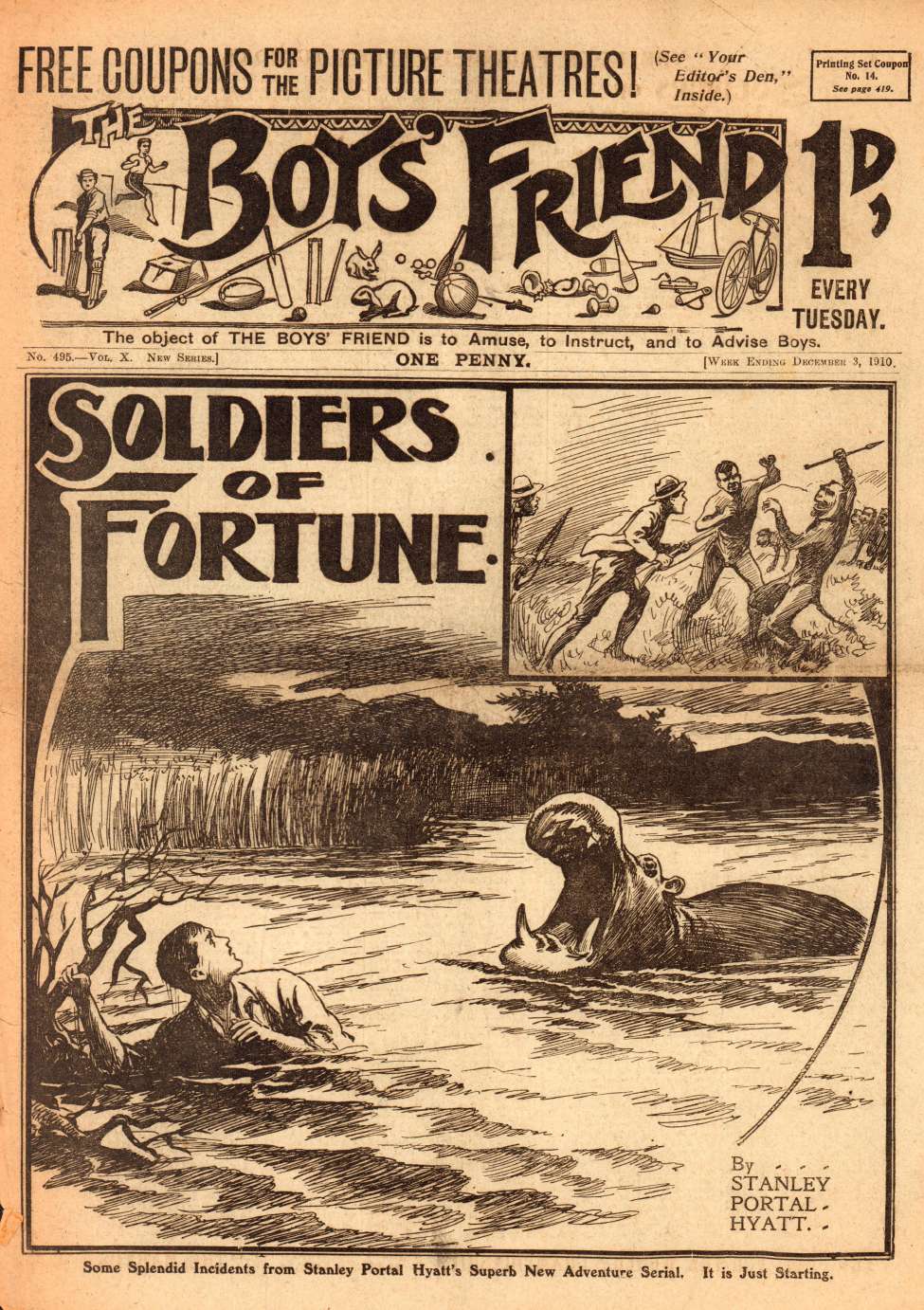 Comic Book Cover For The Boys' Friend 495 - Soldiers of Fortune