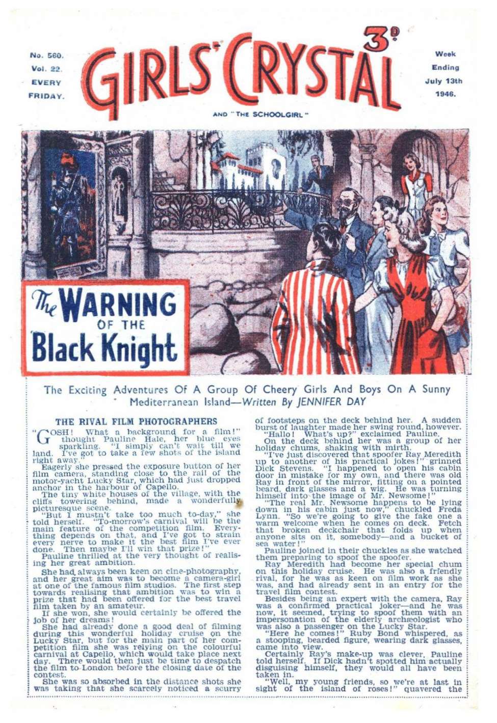 Comic Book Cover For Girls' Crystal 560 - The Warning of the Black Knight