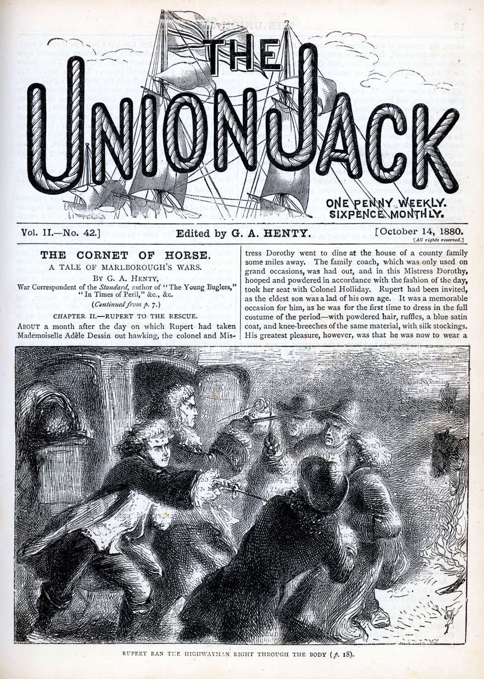 Book Cover For The Union Jack 42 - The Cornet Of Horse